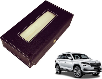 MOCKHE Basic-Black Tissue Box Leatherette-121 Vehicle Tissue Dispenser(Black)