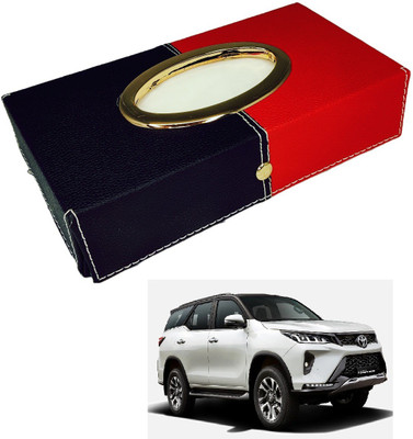 MOCKHE Chrom-Black-Red Tisue Box Leatherete-764 Vehicle Tissue Dispenser(Black, Red)