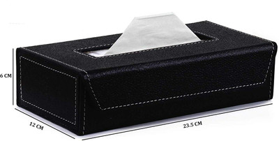 TECHEL Tissue Box/Napkin Box Holder/Tissue Paper Holder SZZ4 Vehicle Tissue Dispenser(Black)