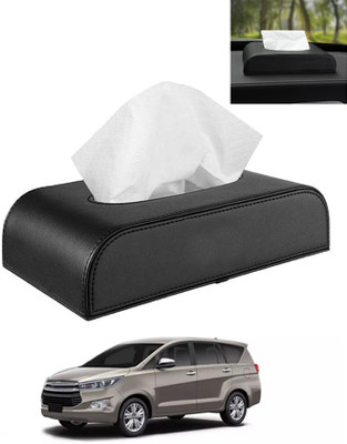 AYW Black Tissue Holder Leatherite/Include Tissue/Save Space For Home/Car/Office-123 Vehicle Tissue Dispenser(Black)