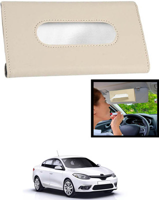 MATIES Universal Leatherite Rectangle Beige Tissue Box For Car/office/Home-107 Vehicle Tissue Dispenser(Beige)