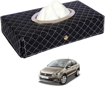 MOCKHE Cross-Black Tissue Box Leatherette-113 Vehicle Tissue Dispenser(Black)