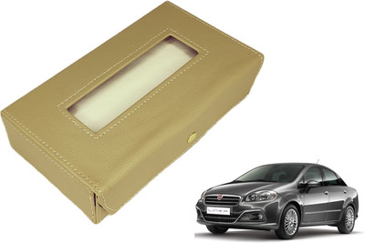 MOCKHE Basic-Beige Tissue Box Leatherette-354 Vehicle Tissue Dispenser(Beige)
