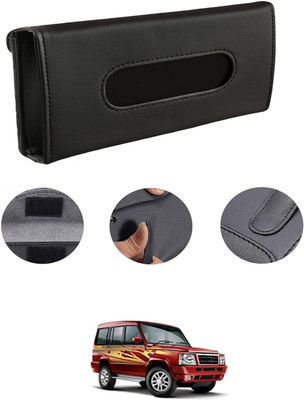 MATIES Rectangle Shape Fancy Design Tissue Dispencer For Car-251 Vehicle Tissue Dispenser(Black)