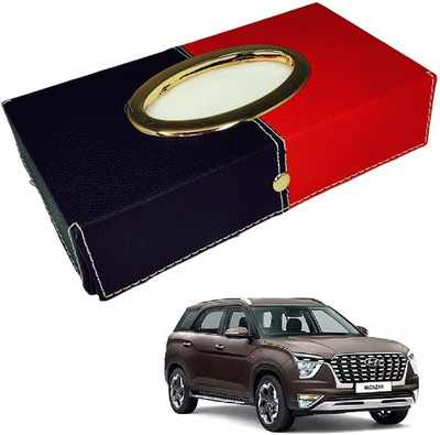 MOCKHE Chrom-Black-Red Tisue Box Leatherete-387 Vehicle Tissue Dispenser(Black, Red)