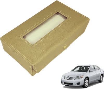 MOCKHE Basic-Beige Tissue Box Leatherette-275 Vehicle Tissue Dispenser(Beige)