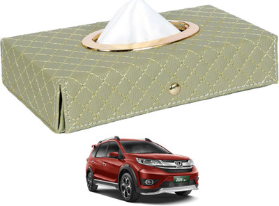 MOCKHE Cross-Beige Tissue Box Leatherette-397 Vehicle Tissue Dispenser(Beige)