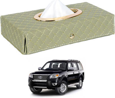 MOCKHE Cross-Beige Tissue Box Leatherette-428 Vehicle Tissue Dispenser(Beige)