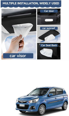 PRTEK Black Car Tissue Napkin Holder for Sun Visor and Backseat – Universal Fit N1 Vehicle Tissue Dispenser(Black)