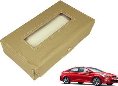 MOCKHE Basic-Beige Tissue Box Leatherette-428 Vehicle Tissue Dispenser(Beige)