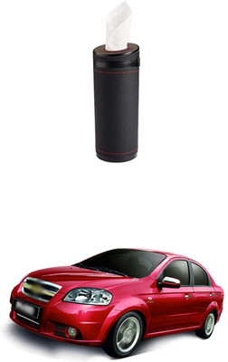PRTEK PU Leather Plus ABS, Car Cylindrical Cup Holder Tissue forAccent Vehicle Tissue Dispenser(Brown)