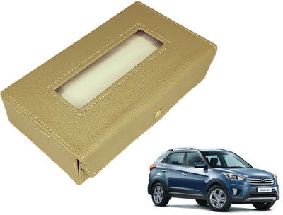 MOCKHE Basic-Beige Tissue Box Leatherette-464 Vehicle Tissue Dispenser(Beige)
