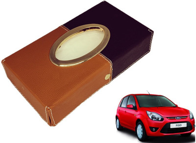 MOCKHE Chrom-Black-Tan Tisue Box Leatherete-125 Vehicle Tissue Dispenser(Black, Grey)