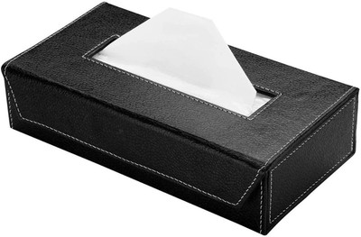EMPICA Tissue Holder Box PU Leather For Office Home Car Vehicle Tissue Dispenser(Black)