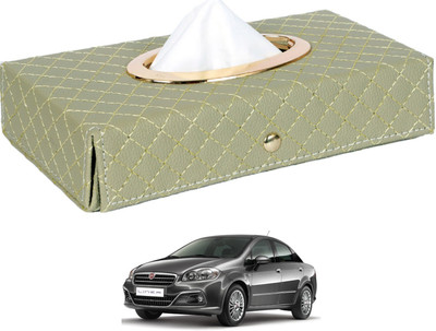 MOCKHE Cross-Beige Tissue Box Leatherette-494 Vehicle Tissue Dispenser(Beige)