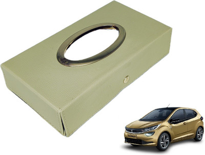 MOCKHE Chrom-Beige Tisue Box Leatherete-816 Vehicle Tissue Dispenser(Beige)