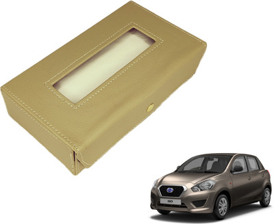 MOCKHE Basic-Beige Tissue Box Leatherette-326 Vehicle Tissue Dispenser(Beige)