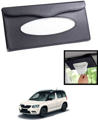 MATIES Universal Lightweight/Waterproof Leatherite Rectangle Black Tissue For Car-327 Vehicle Tissue Dispenser(Black)