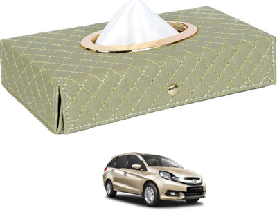 MOCKHE Cross-Beige Tissue Box Leatherette-505 Vehicle Tissue Dispenser(Beige)