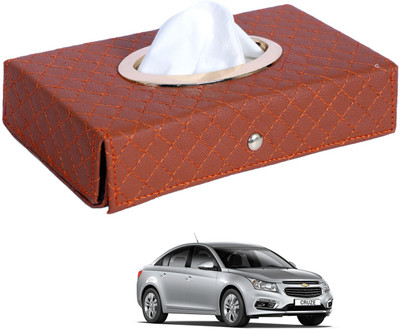 MOCKHE Cross-Tan Tissue Box Leatherette-189 Vehicle Tissue Dispenser(Grey)