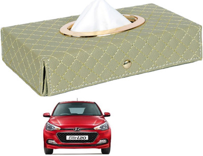MOCKHE Cross-Beige Tissue Box Leatherette-427 Vehicle Tissue Dispenser(Beige)