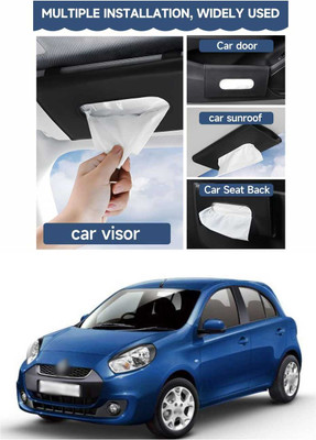PRTEK Black Car Tissue Napkin Holder for Sun Visor and Backseat – Universal Fit U4 Vehicle Tissue Dispenser(Black)