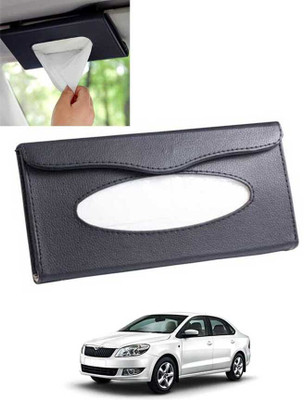 monolive Black Leatherite Rectangle Shape Fancy Design Tissue Dispencer For Car-131 Vehicle Tissue Dispenser(Black)
