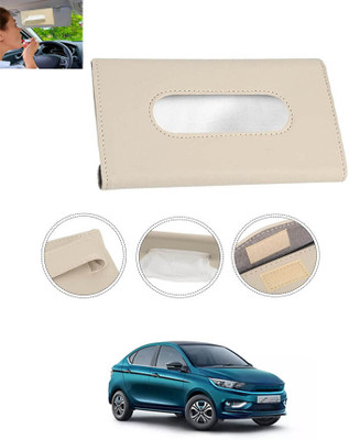 CCMM Universal Leatherite Beige Rectangle Tissue Paper Box/Dispencer For Car-271 Vehicle Tissue Dispenser(Beige)
