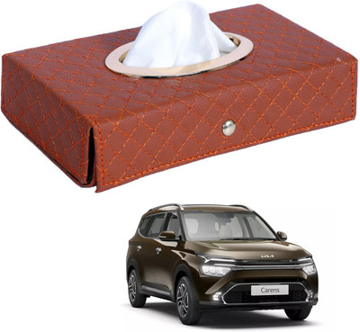 MOCKHE Cross-Tan Tissue Box Leatherette-249 Vehicle Tissue Dispenser(Grey)