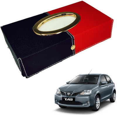 MOCKHE Chrom-Black-Red Tisue Box Leatherete-347 Vehicle Tissue Dispenser(Black, Red)