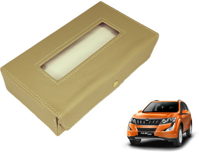 MOCKHE Basic-Beige Tissue Box Leatherette-444 Vehicle Tissue Dispenser(Beige)
