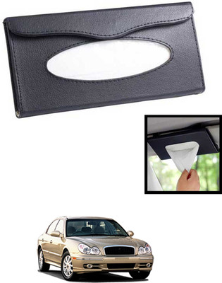 MATIES Universal Lightweight/Waterproof Leatherite Rectangle Black Tissue For Car-245 Vehicle Tissue Dispenser(Black)