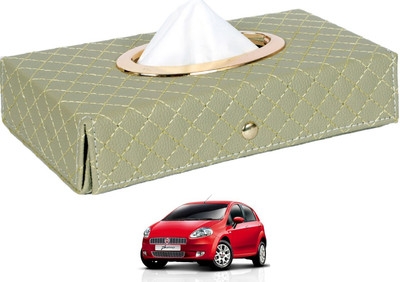 MOCKHE Cross-Beige Tissue Box Leatherette-526 Vehicle Tissue Dispenser(Beige)