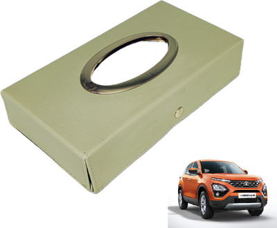 MOCKHE Chrom-Beige Tisue Box Leatherete-814 Vehicle Tissue Dispenser(Beige)