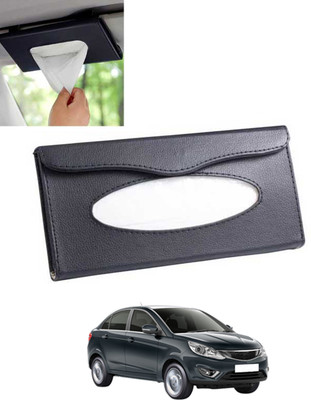MSNP Universal Leatherite Rectangle Black Tissue Box For Car/office/Home-331 Vehicle Tissue Dispenser(Black)