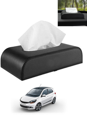 AYW Black Tissue Holder Leatherite/Include Tissue/Save Space For Home/Car/Office-225 Vehicle Tissue Dispenser(Black)