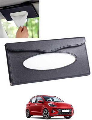 ABJD Leatherite Universal Black Rectangle Tissue Holder For Office,Home,Car-121 Vehicle Tissue Dispenser(Black)