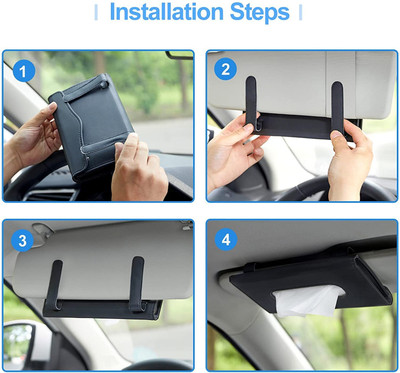 KeepCart Car Tissue Holder, Sun Visor Tissue Holder, Tissue Holder for Car Vehicle Tissue Dispenser(Black)