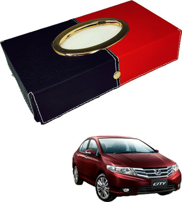 MOCKHE Chrom-Black-Red Tisue Box Leatherete-241 Vehicle Tissue Dispenser(Black, Red)