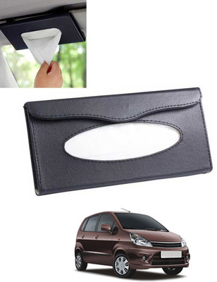 MSNP Universal Leatherite Rectangle Black Tissue Box For Car/office/Home-329 Vehicle Tissue Dispenser(Black)