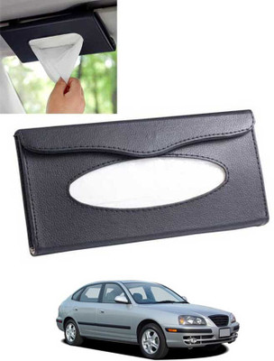 ABJD Leatherite Universal Black Rectangle Tissue Holder For Office,Home,Car-83 Vehicle Tissue Dispenser(Black)