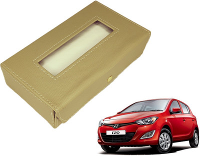 MOCKHE Basic-Beige Tissue Box Leatherette-332 Vehicle Tissue Dispenser(Beige)