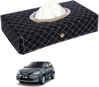 MOCKHE Cross-Black Tissue Box Leatherette-611 Vehicle Tissue Dispenser(Black)