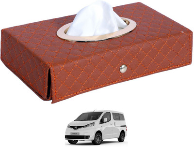 MOCKHE Cross-Tan Tissue Box Leatherette-208 Vehicle Tissue Dispenser(Grey)