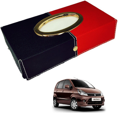 MOCKHE Chrom-Black-Red Tisue Box Leatherete-501 Vehicle Tissue Dispenser(Black, Red)