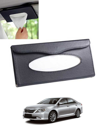 MSNP Universal Leatherite Rectangle Black Tissue Box For Car/office/Home-46 Vehicle Tissue Dispenser(Black)