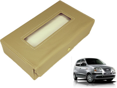 MOCKHE Basic-Beige Tissue Box Leatherette-391 Vehicle Tissue Dispenser(Beige)