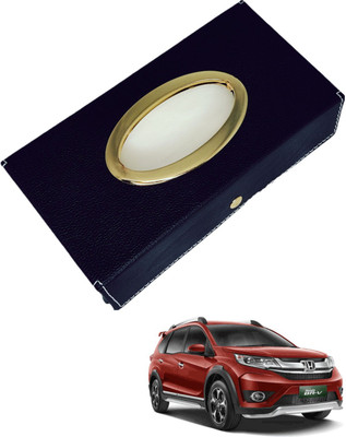 MOCKHE Chrom-Black Tisue Box Leatherete-839 Vehicle Tissue Dispenser(Black)