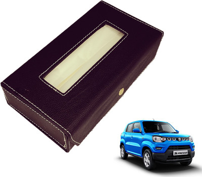 MOCKHE Basic-Black Tissue Box Leatherette-180 Vehicle Tissue Dispenser(Black)
