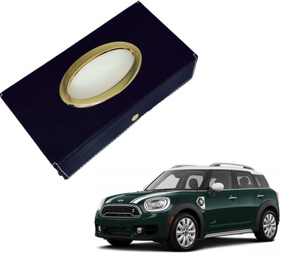 MOCKHE Chrom-Black Tisue Box Leatherete-275 Vehicle Tissue Dispenser(Black)